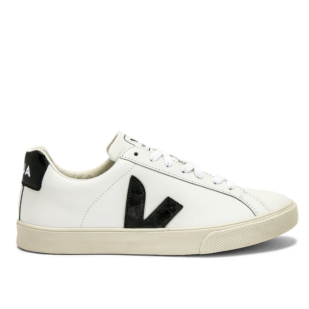 Veja esplar logo leather extra white_black